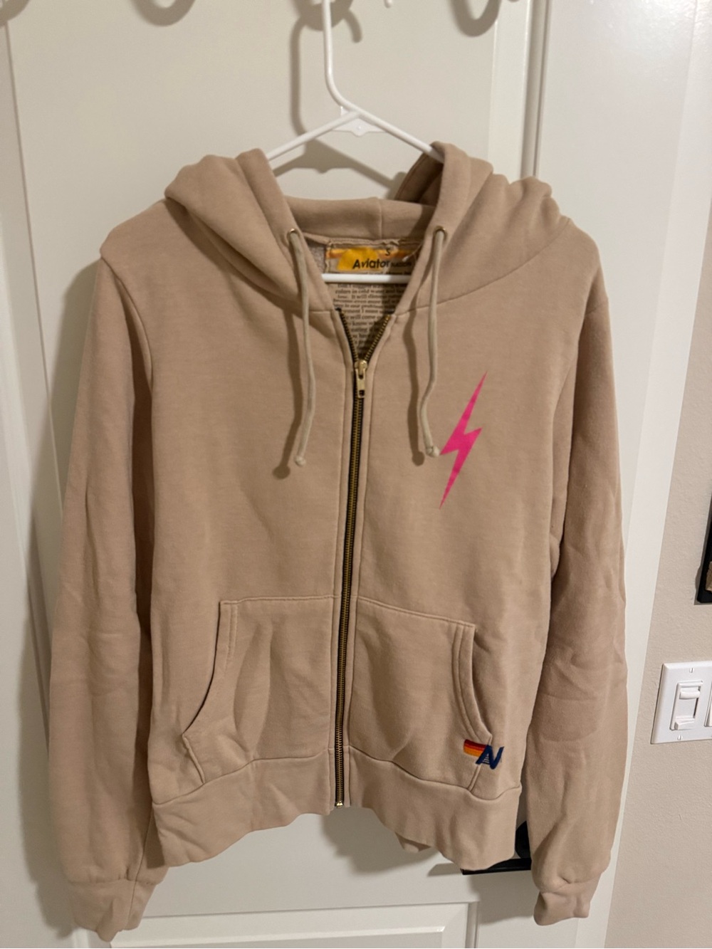 Aviator Nation Bolt 2 Hoodie with Neon Pink Bolt